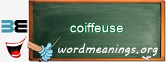 WordMeaning blackboard for coiffeuse